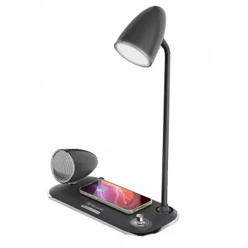 Tafellamp Tellur TLL151361 met draadloze Qi-oplader en Bluetooth-luidspreker, verstelbare verlichting