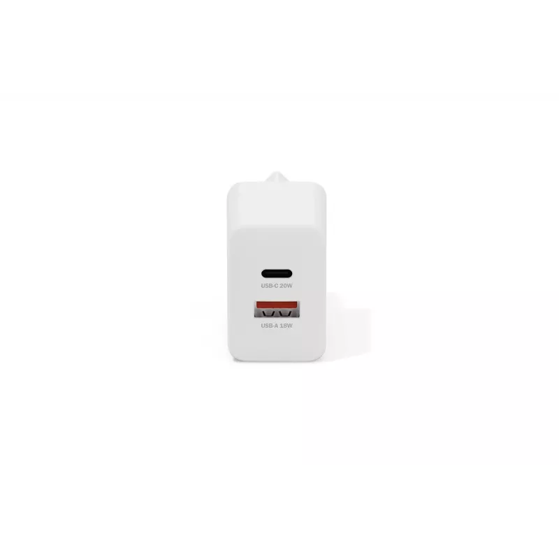 AC USB-oplader DIGITUS 20W, 1x USB-C, 1x USB-A, ingang 100–240V, wit