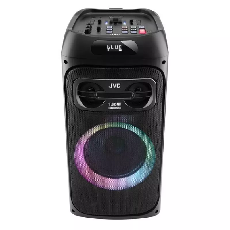 Partyluidspreker JVC XS-EP514B — stereo draagbare luidspreker, 150W RMS, Bluetooth 5.0, TWS, 4000mAh batterij, karaoke, FM, zwart