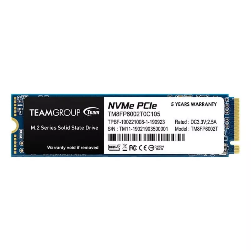 Team Group MP33 - SSD - 2 TB – intern – M.2 2280 – PCIe 3.0 x4 (NVMe) – zwart (TM8FP6002T0C101)