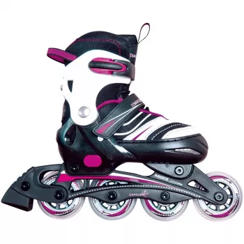 Inline-skates Muuwmi verstelbaar kindermaat 37-40, roze/zwart