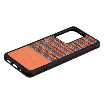Telefoonhoesje Man and Wood voor Samsung Galaxy S20 Ultra — bruin ruitpatroon met zwarte rand
