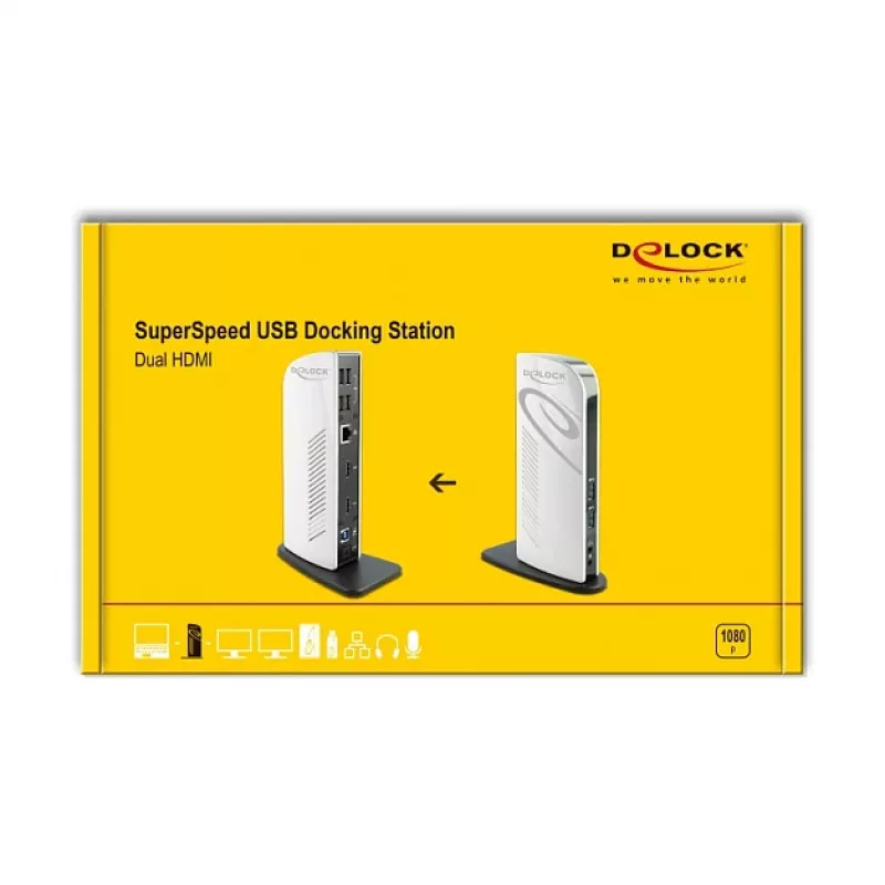 USB-dockingstation DeLOCK 87771 dual HDMI Full-HD USB 3.2 LAN audio