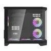 Darflash FT418 computerbehuizing + 6 aRGB-ventilatoren (zwart)