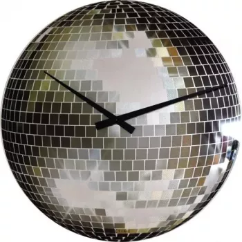 NeXtime klok 8801 Small Disco, Ø30 cm, wand, zilver