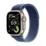 Apple Watch Ultra 3 GPS + Cellular 49mm Natural Titanium behuizing met Blue/Bright Blue Trail Loop - S/M | Apple
