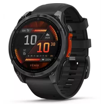Garmin Fenix 8 3,56 cm (1,4) AMOLED 47 mm digitaal 454 x 454 pixel touchscreen zwart Wi-Fi GPS (satelliet)