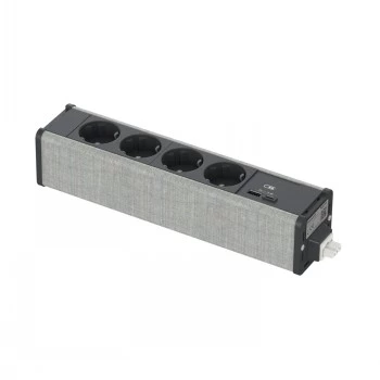 Schneider Electric Unica SYSTEM+ MOD.UNIT 4xSCHUKO+USBA/C antraciet/grijs