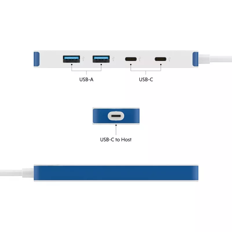 USB-C-hub HYPER HyperDrive Flex HD5200BUGL — 4 aansluitingen, blauw