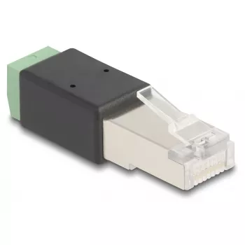DeLOCK RJ45-stekker naar terminalblock-adapter 2-polig 66604 zwart groen
