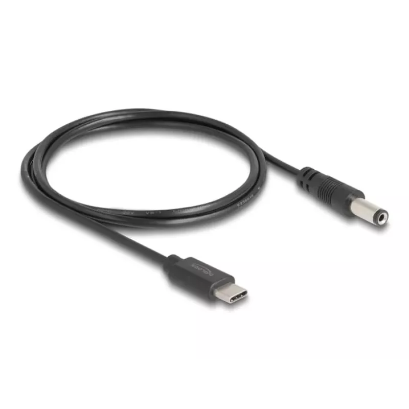 DeLOCK USB Type-C-stroomkabel 1 m 5,5 x 2,1 mm stekker 5 V 1,5 A