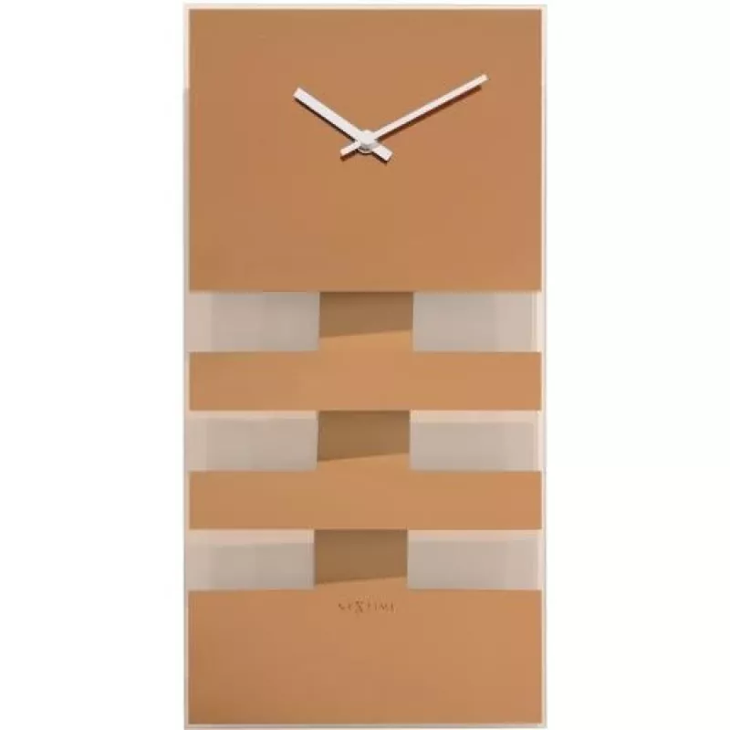 NeXtime wandklok 2855co Bold Stripes, 38x19 cm, wand, koper