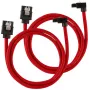 Corsair premium gesleevede SATA-kabel haaks, rood 60 cm – 2-pack