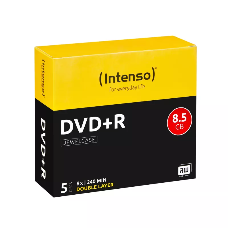 Intenso - 5 x DVD+R DL - 8,5GB 8x - jewel case (doosje) (4311245)