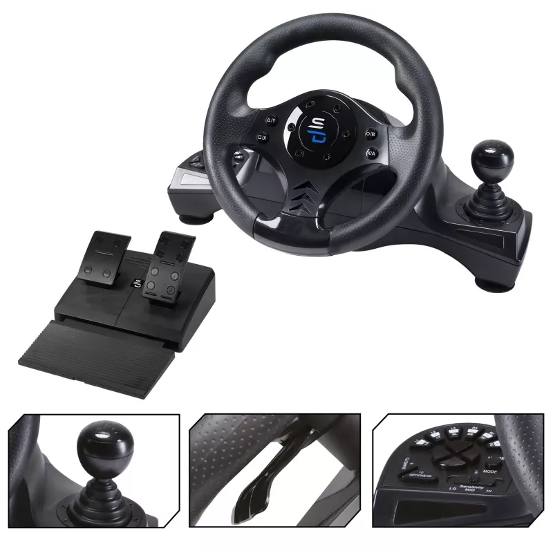 Stuurwiel + pedalen Subsonic SA5156-NG 270° rotatie USB zwart