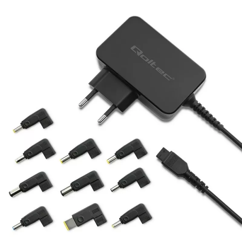 Universele voeding QOLTEC 52414 65W met 10 verwisselbare stekkers