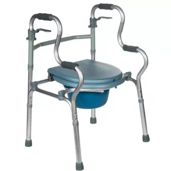 Revalidatie-looptrainer REHA FUND RF-133 3in1, aluminium/stalen frame, verstelbare hoogte 81–99 cm, 2 wielen, zitting, max. belasting 100 kg