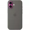 Hoesje Apple iPhone 16 siliconen case met MagSafe steengrijs