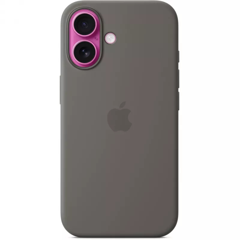 Hoesje Apple iPhone 16 siliconen case met MagSafe steengrijs