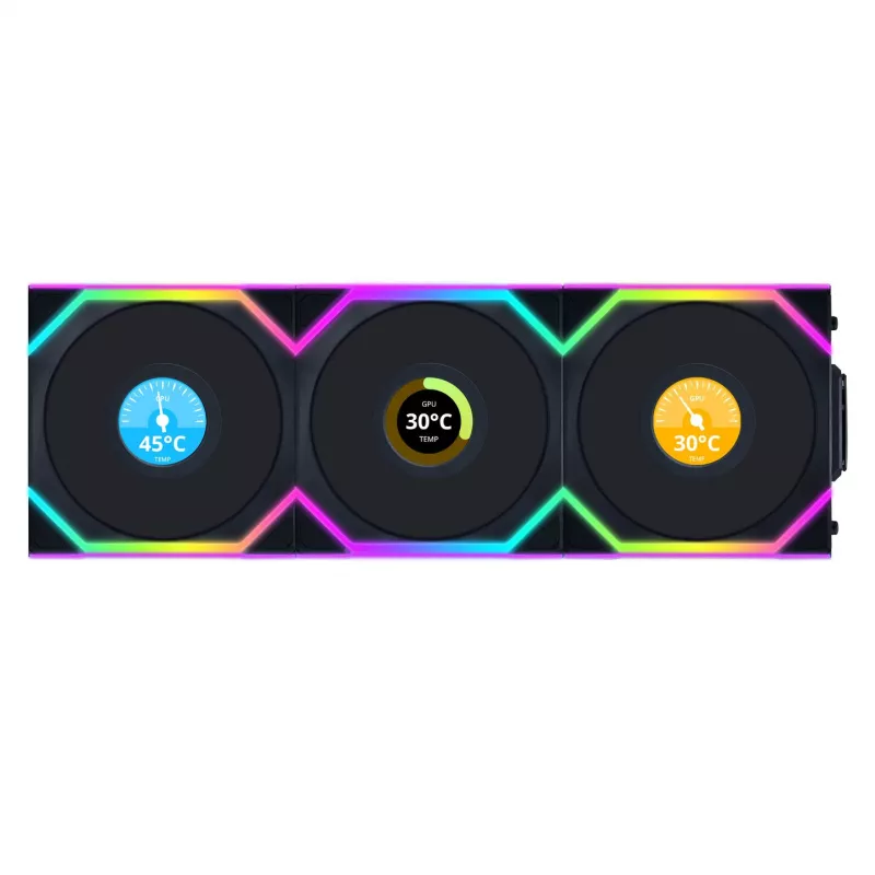 Lian Li UNI FAN SL Wireless LCD 120 zwart 3 stuks