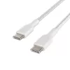 Kabel gevlochten USB-C naar USB-C 1m wit