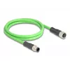 Netwerkkabel DeLOCK M12 kabel D-gecodeerd 4-polig stekker naar bus PUR (TPU) 1 m