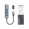 GRAUGEAR USB-hub G-HUB31L-A — USB 3.2 Gen 1 Type-A-host, 3x USB 3.2 Gen 1 Type-A-poorten + RJ-45, 5000 Mbit/s