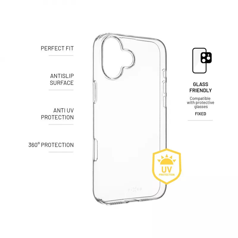 FIXED Story AntiUV rugbescherming | Apple | iPhone 16 Plus | TPU | transparant