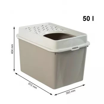 rotho Berty Eco Cappuccino kattenbak — technopolymeer, 50 L, 572×393×404 mm, BPA-vrij, 1 kg