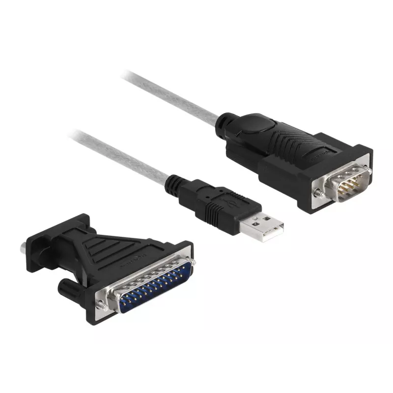 DeLOCK adapter USB 2.0 Type-A naar serieel RS-232 D-Sub 9 + D-Sub 25