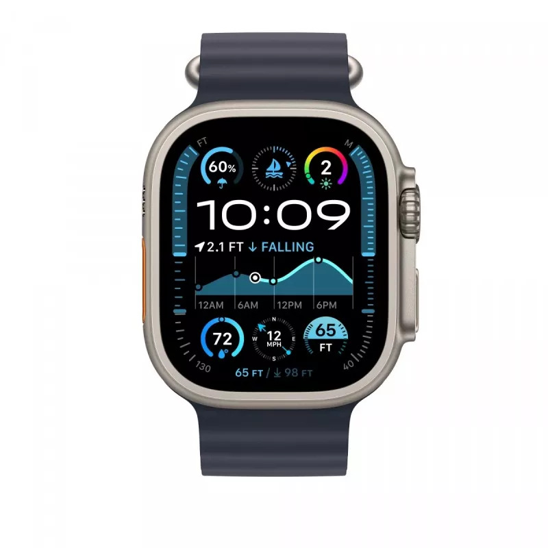 Band Apple 49mm Navy Ocean Band verlenging natureltitaniumafwerking