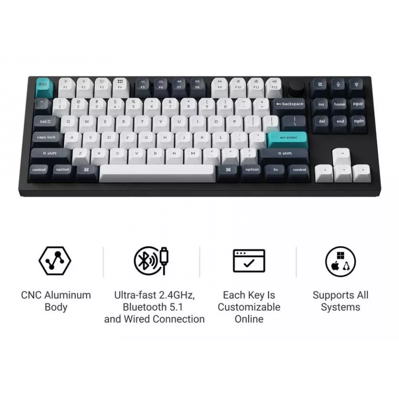 Toetsenbord draadloos Q3 Max RGB/CARBON zwart Q3M-M4 Keychron