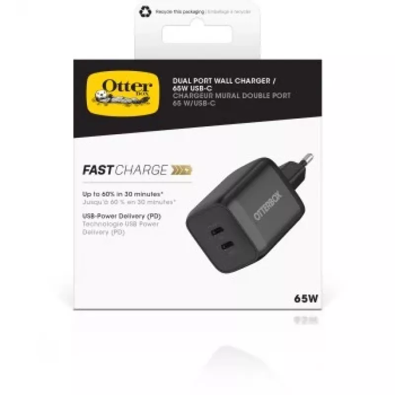 Otterbox Standaard EU wandlader 65W - 1x USB-C 45W + 1x USB-C 20W USB-PD