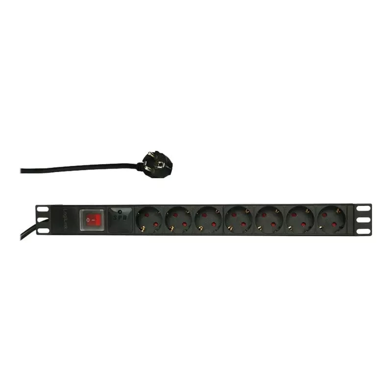 Overspanningsbeveiliging LogiLink PDU7C01 zwart 7 AC-uitgangen 230 V 2 m
