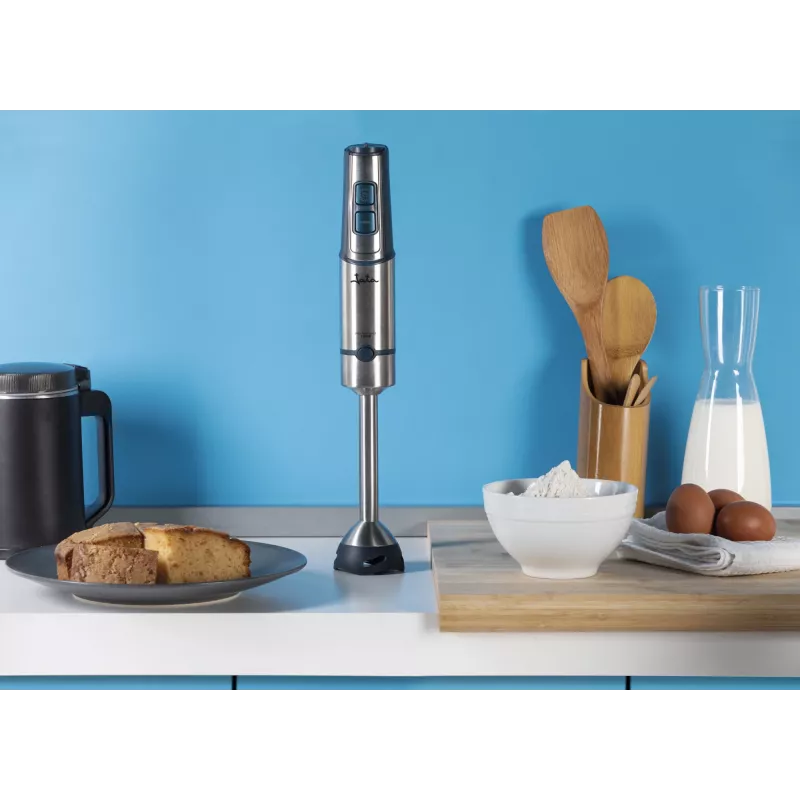 Jata JEBT1854 staafmixer, 1500 W, 14500 tpm, roestvrijstalen messen, Turbo, roestvrij staal / grijs