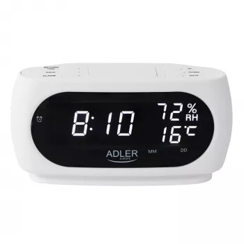Adler AD 1186W wekker digitaal wekker zwart, wit