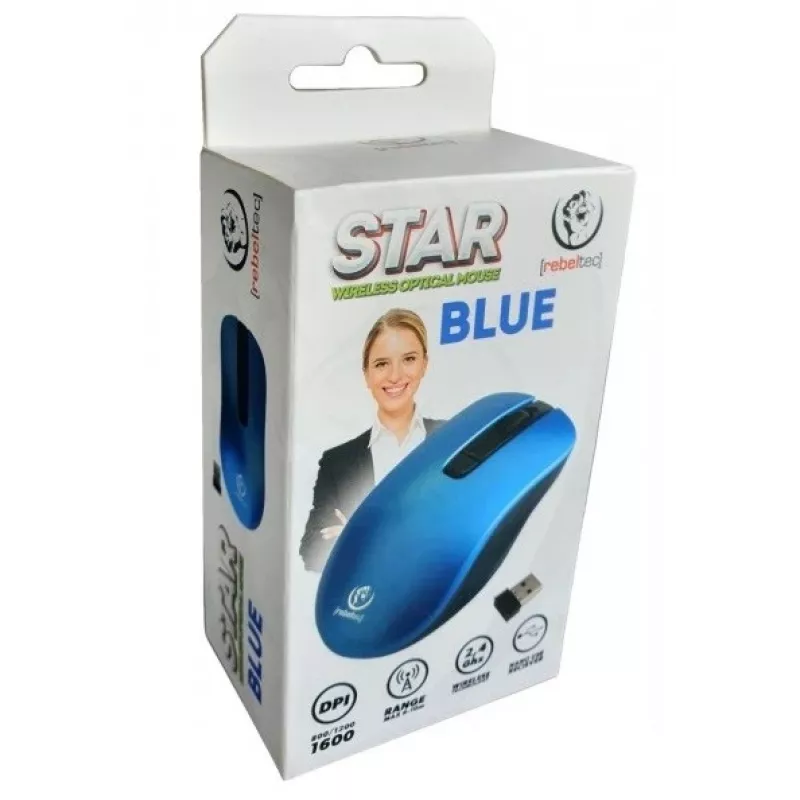Optische draadloze muis Rebeltec STAR blauw RBLMYS00057 interface