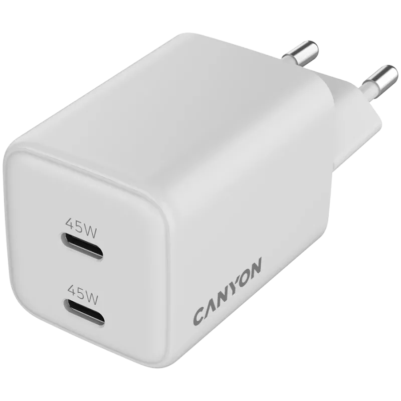 Canyon CU45CC GaN 45 W 2xPD-oplader, wit (CNS-CUW45CC)
