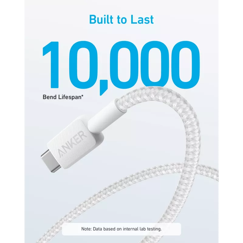 USB-A naar USB-C-kabel Anker A81H5G21 — 0,9 m, wit