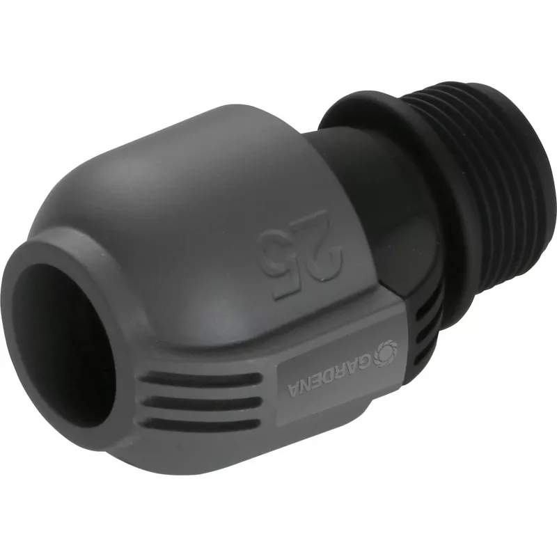 Sprinklersysteem verbinder 25 mm > 1, zwarte verbinder/grijs