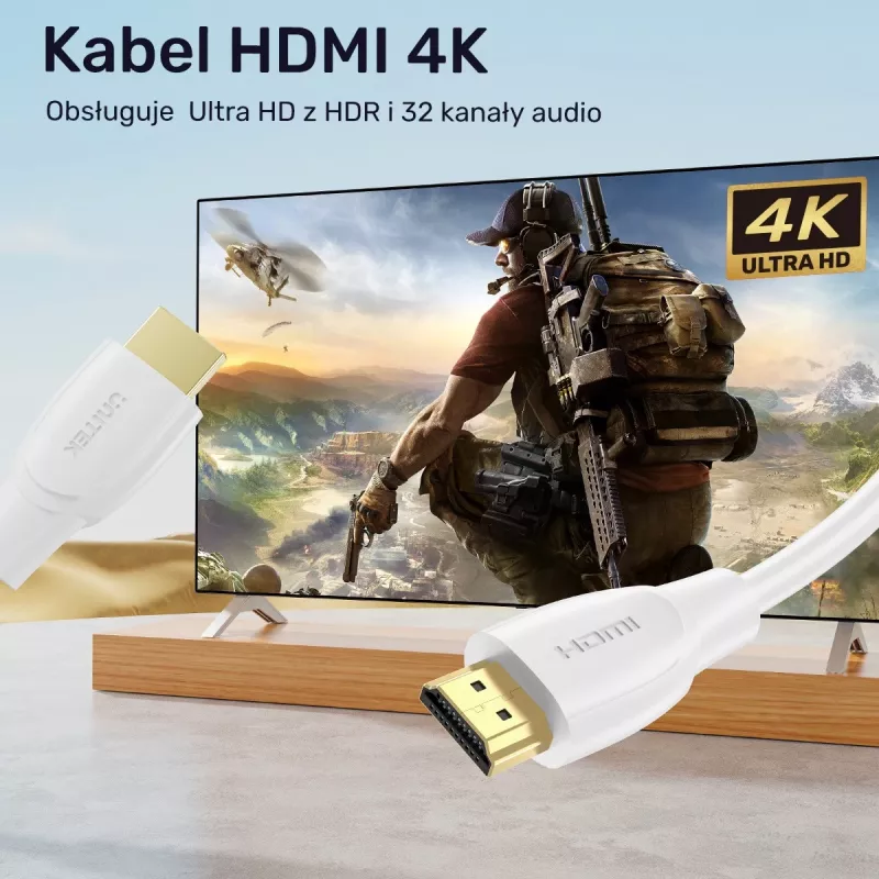 HDMI-kabel Unitek C11090AWH03-1M – 1 m, ondersteunt 4K 60Hz