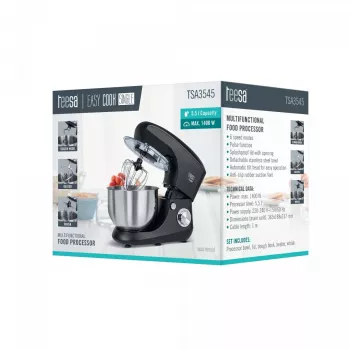 TEESA keukenmachine EASY COOK Single zwart TSA3545-B 1000W 4L