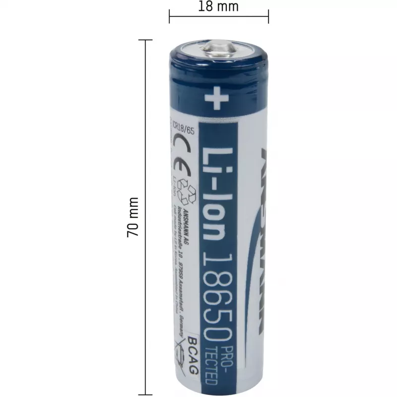 ANSMANN - accu 18650 - Li-Ion - 2600 mAh - 9,36 Wh - zilver (1307-0000)