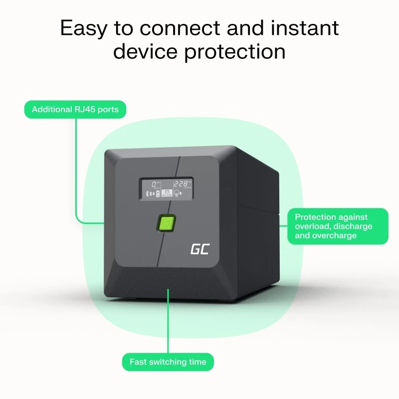 Green Cell UPSLP700 USV (uninterruptible power supply) Line-Interactive 1 kVA 700 W 4 AC-uitgangen