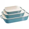 Staub 40508-172-0 rechthoekige keramische bakset, 3-delig, Antique Turquoise