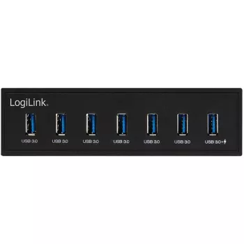 LogiLink USB 3.0 hub, 7-poorts 5,25 inch intern, met snellaadfunctie - hub - 6 x SuperSpeed USB 3.0 + 1 x SuperSpeed USB 3.0 (laden)