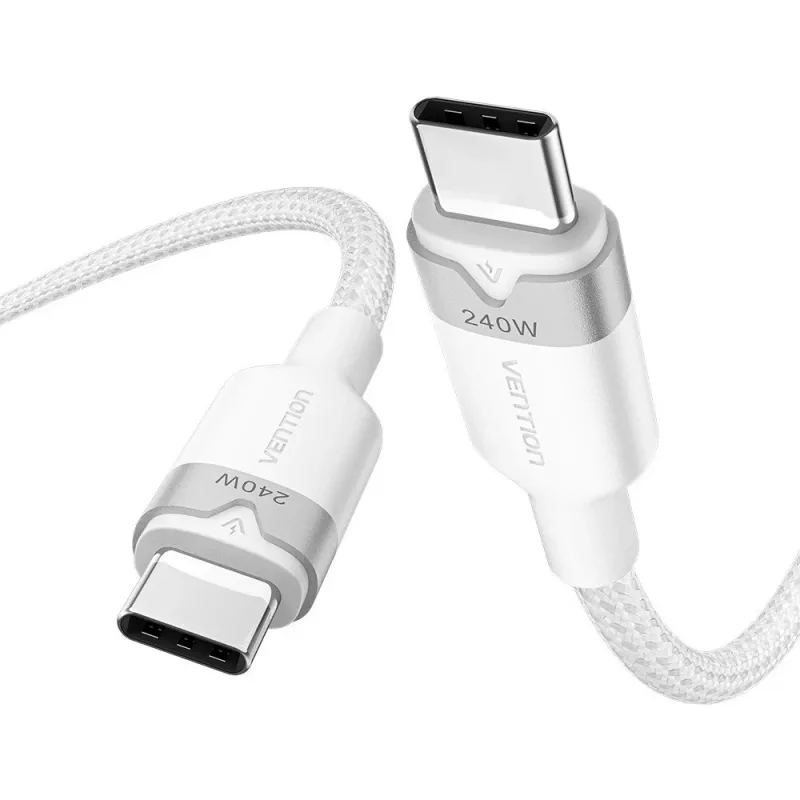USB-C naar C 2.0 Vention PD 3.1 5A 240W 2m WH kabel