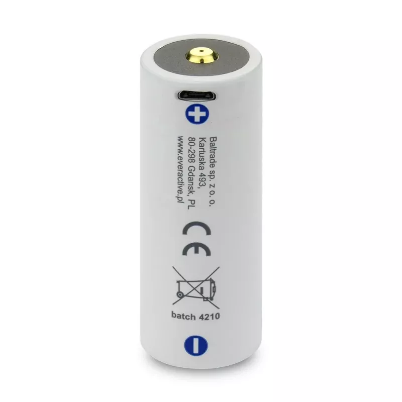 Oplaadbare accu everActive EV26650-52M 3,7V 5200mAh met micro-USB-laadfunctie