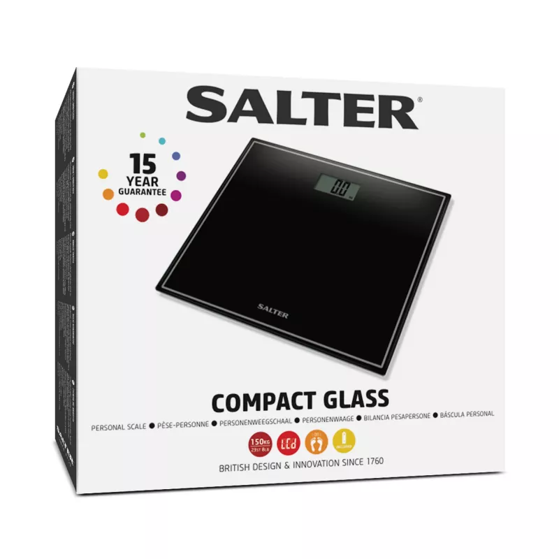 Salter 9207 BCFEU12 compacte elektronische personenweegschaal - zwart