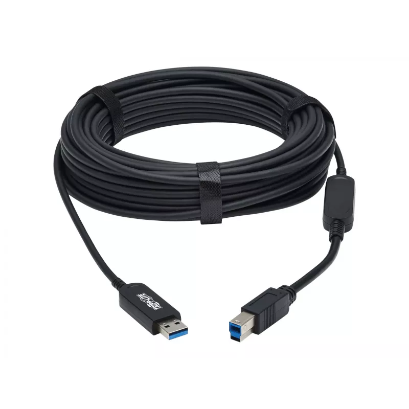 Eaton Tripp Lite Serie USB 3.2 Gen 1 Plenum-gecertificeerde glasvezel actieve kabel (AOC) - A/B M/M, zwart, 20 m - USB-kabel - USB Type-A (M) naar USB Type-B (M) - USB 3.2 Gen 1 - 20,0 m - P